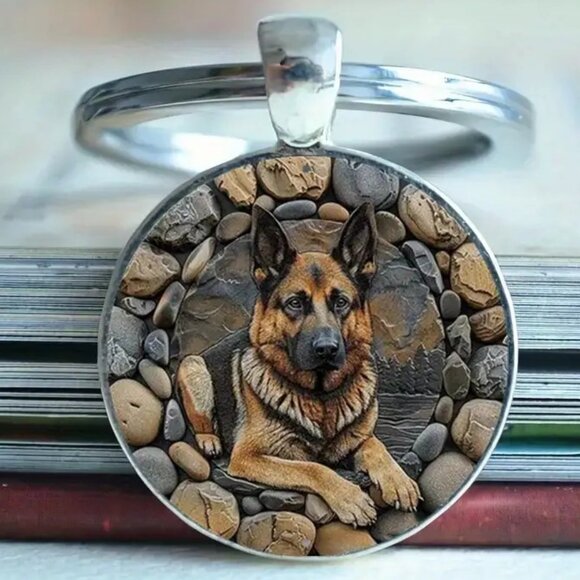 Independent Accessories - Stainless Steel GERMAN SHEPHERD DOG Keyring Key Chain Accessory